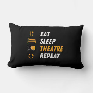 Eat Sleep Actress Repeat - Funny Musical Graphic Lumbar Pillow