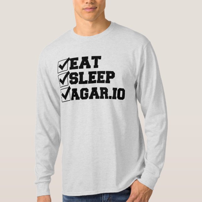 Eat, Sleep, Agar.io Sleeve Shirt Mens (Front)