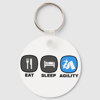 Eat. Sleep. Agility. Blue. Keychain