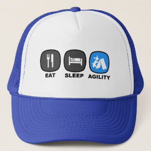 Eat. Sleep. Agility. Blue. Trucker Hat