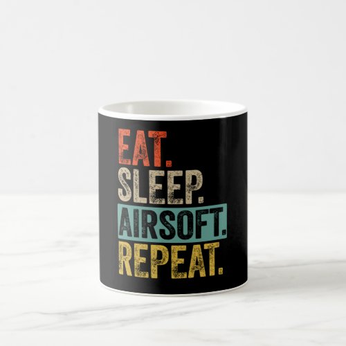 Eat sleep airsoft repeat retro vintage coffee mug