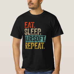 Eat sleep airsoft repeat retro vintage T-Shirt