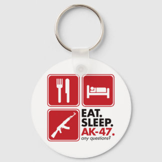 Eat Sleep AK-47 - Red Keychain