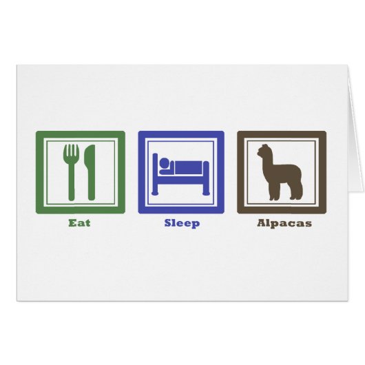Eat Sleep Alpacas Cards (Front Horizontal)