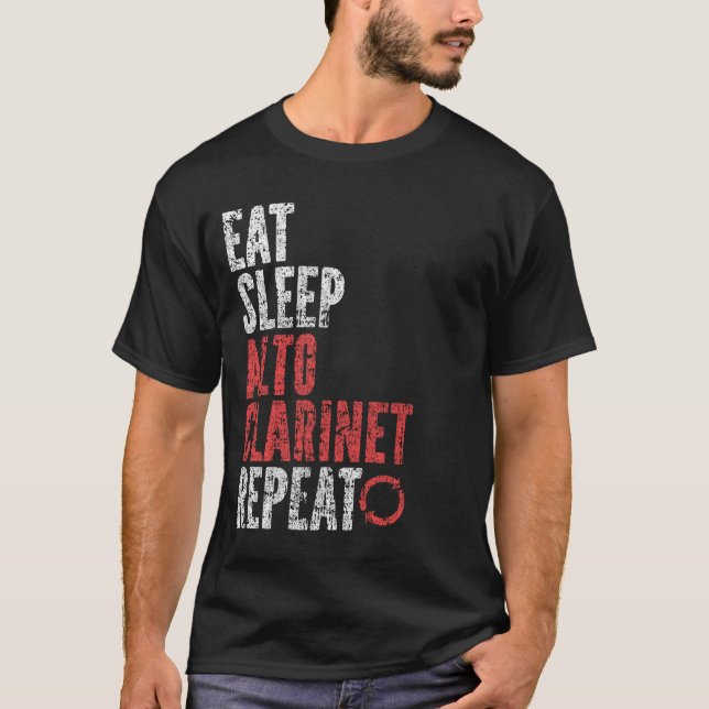 Eat Sleep Alto clarinet Repeat T-Shirt (Front)