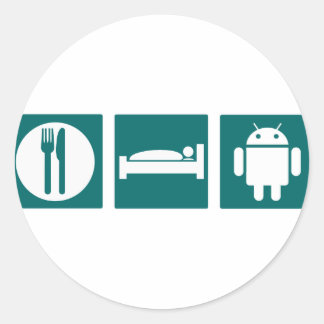 Eat Sleep Android Classic Round Sticker