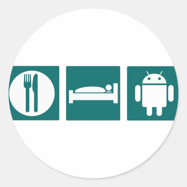 Eat Sleep Android Classic Round Sticker (Front)