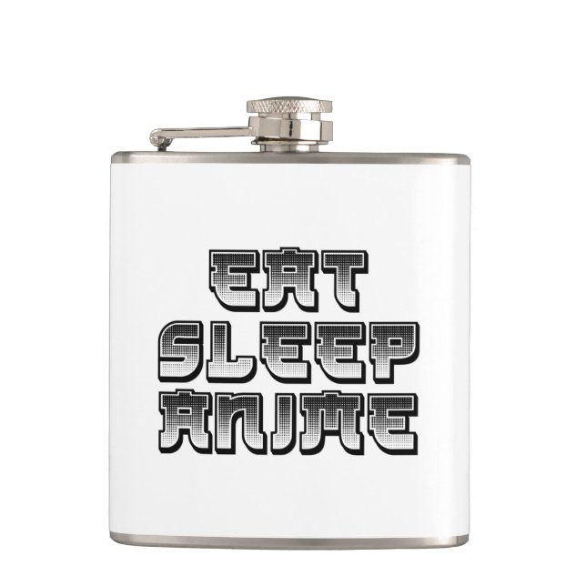 Eat Sleep Anime Flask (Front)