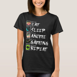 Eat Sleep Anime Gaming Repeat Gamer Men Teen Boy A T-Shirt