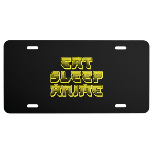 Eat Sleep Anime License Plate