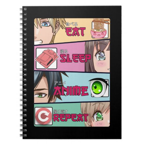 Eat Sleep Anime Lover Otaku Girl Japanese Ramen Notebook