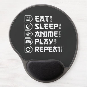 Eat Sleep Anime Play Repeat Otaku Anime Lifestyle Gel Mouse Pad
