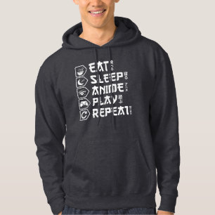 Eat Sleep Anime Play Repeat Otaku Anime Lifestyle Hoodie