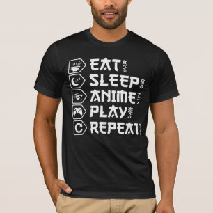 Eat Sleep Anime Play Repeat Otaku Anime Lifestyle T-Shirt