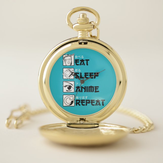 Eat Sleep Anime Pocket Watch (Inside)