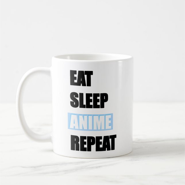 Eat, Sleep, Anime, Repeat! Coffee Mug (Left)