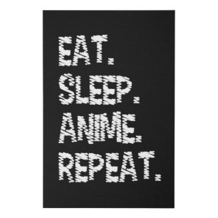 Eat Sleep Anime Repeat Design for Anime Lover Faux Canvas Print