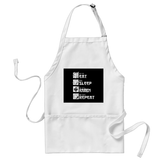 Eat Sleep Anime Repeat Gift Idea Cosplayer Adult Apron (Front)