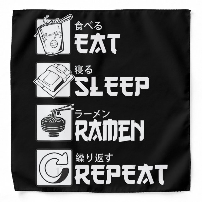Eat Sleep Anime Repeat Gift Idea Cosplayer Bandana (Front)