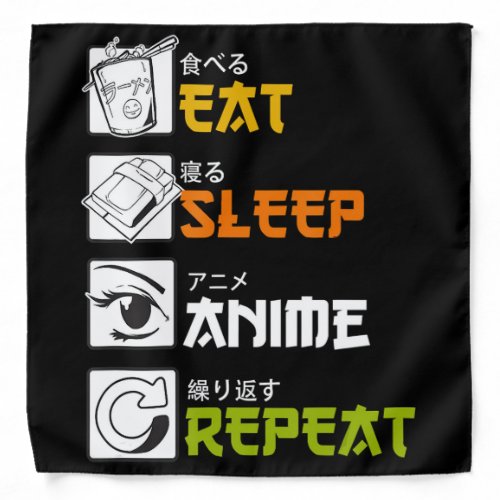 Eat Sleep Anime Repeat Gift Idea Cosplayer Bandana