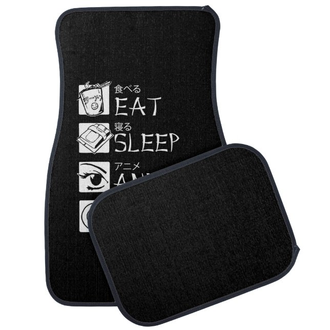 Eat Sleep Anime Repeat Gift Idea Cosplayer Car Floor Mat (Set)