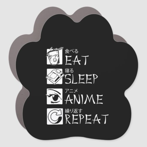 Eat Sleep Anime Repeat Gift Idea Cosplayer Car Magnet