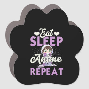 Eat Sleep Anime Repeat Gift Idea Cosplayer Car Magnet