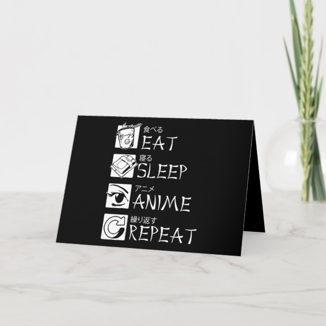 Eat Sleep Anime Repeat Gift Idea Cosplayer Card (Front)