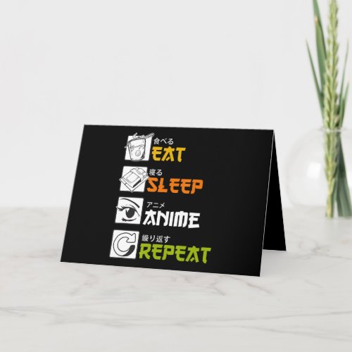 Eat Sleep Anime Repeat Gift Idea Cosplayer Card