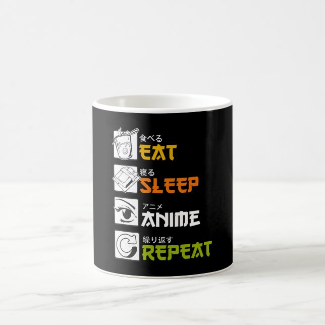 Eat Sleep Anime Repeat Gift Idea Cosplayer Coffee Mug (Center)