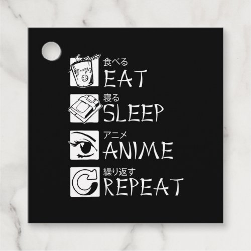 Eat Sleep Anime Repeat Gift Idea Cosplayer Favor Tags