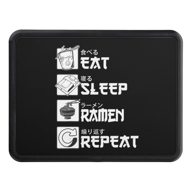 Eat Sleep Anime Repeat Gift Idea Cosplayer Hitch Cover (Front)