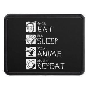 Eat Sleep Anime Repeat Gift Idea Cosplayer Hitch Cover
