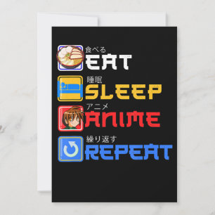 Eat Sleep Anime Repeat Gift Idea Cosplayer Holiday Card