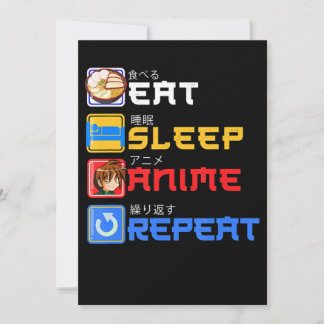 Eat Sleep Anime Repeat Gift Idea Cosplayer Holiday Card