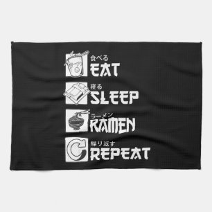Eat Sleep Anime Repeat Gift Idea Cosplayer Kitchen Towel