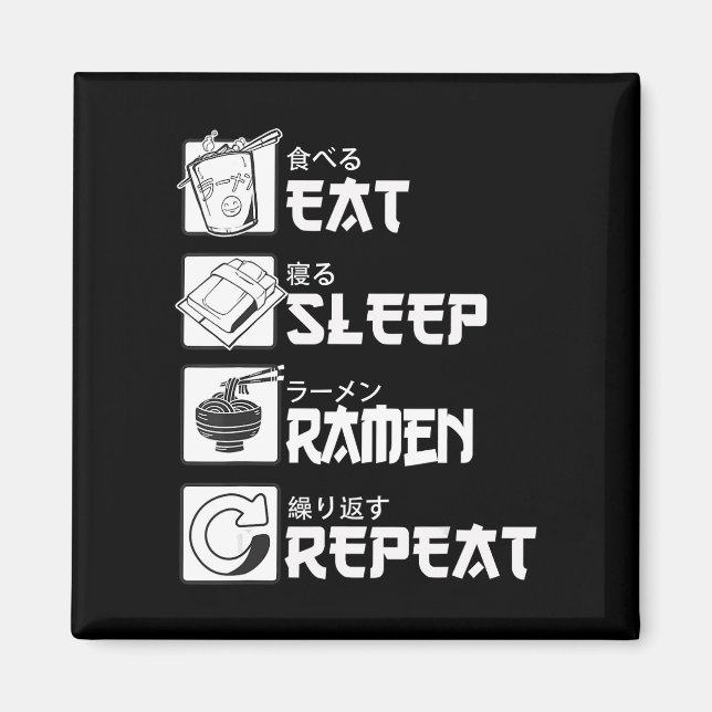 Eat Sleep Anime Repeat Gift Idea Cosplayer Magnet (Front)