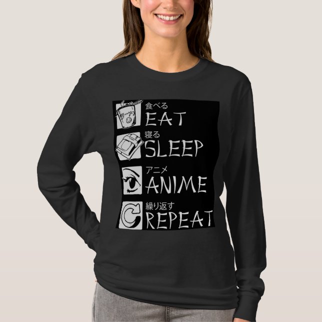 Eat Sleep Anime Repeat Gift Idea Cosplayer T-Shirt (Front)