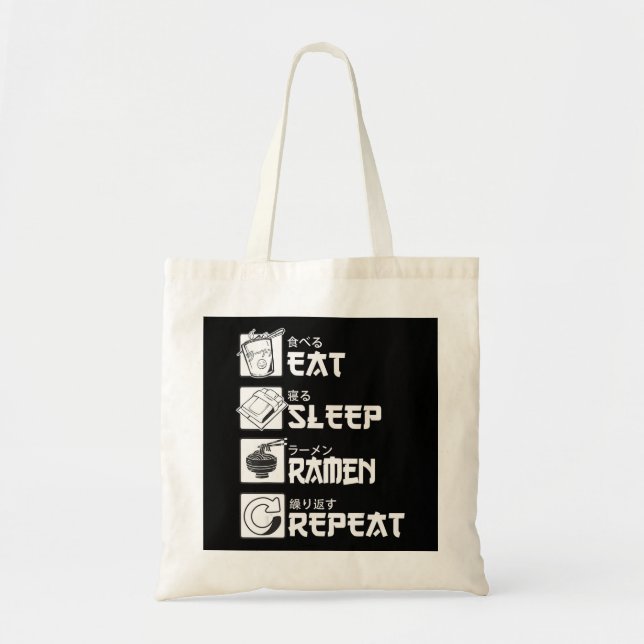 Eat Sleep Anime Repeat Gift Idea Cosplayer Tote Bag (Front)