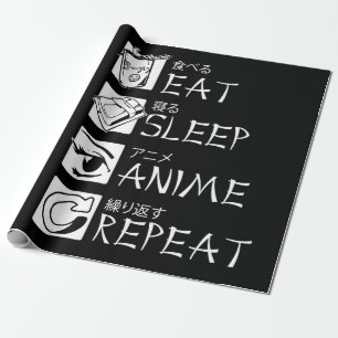Eat Sleep Anime Repeat Gift Idea Cosplayer Wrapping Paper