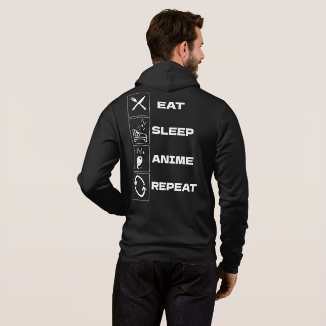 Eat sleep anime repeat  hoodie (Back Full)