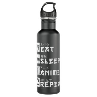 Eat Sleep Anime Repeat Japanese Manga Lover Cospla Stainless Steel Water Bottle