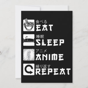 Eat Sleep Anime Repeat Japanese Manga Lover Holiday Card