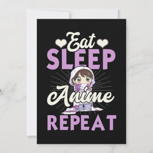 Eat Sleep Anime Repeat Japanese Manga Lover Holiday Card