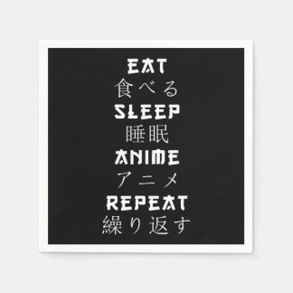 Eat Sleep Anime Repeat Japanese Manga Lover Napkins