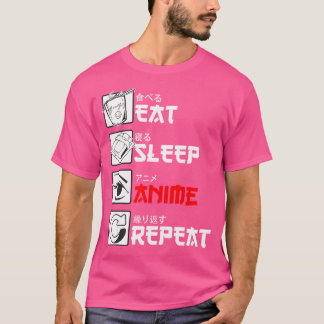 Eat Sleep Anime Repeat Japanese Manga Otaku Anime T-Shirt