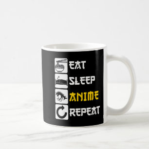 Eat Sleep Anime Repeat Manga Japan Saying Cosplay Coffee Mug