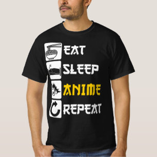 Eat Sleep Anime Repeat  Manga Japan Saying Cosplay T-Shirt