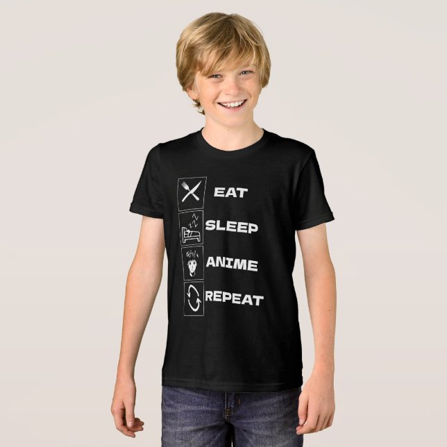 Eat sleep anime repeat  Tri-Blend shirt (Front Full)