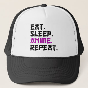 Eat Sleep Anime Repeat Trucker Hat